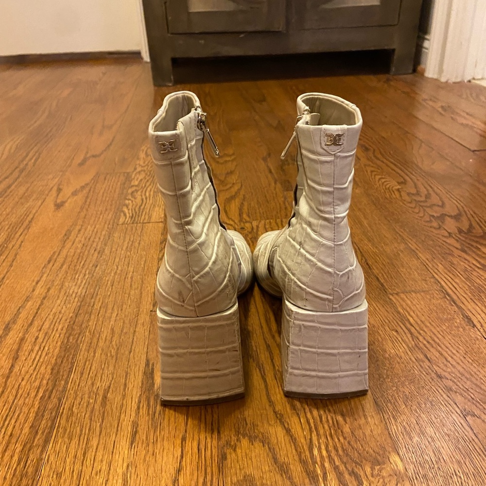 Sam Edelman Croc-Embossed Ankle Boots